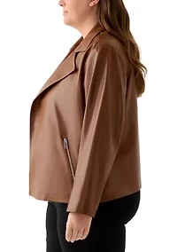 Plus Faux Leather Moto Jacket