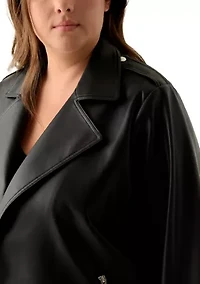 Plus Faux Leather Moto Jacket