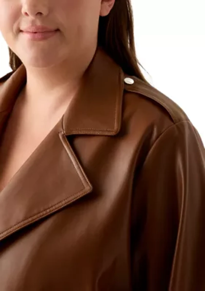 Plus Faux Leather Moto Jacket