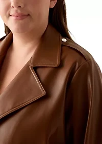 Plus Faux Leather Moto Jacket