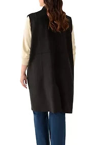 Plus Faux Suede Long Vest