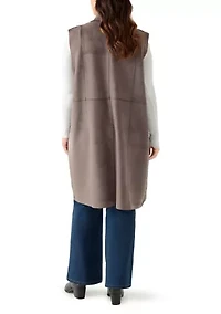 Plus Faux Suede Long Vest