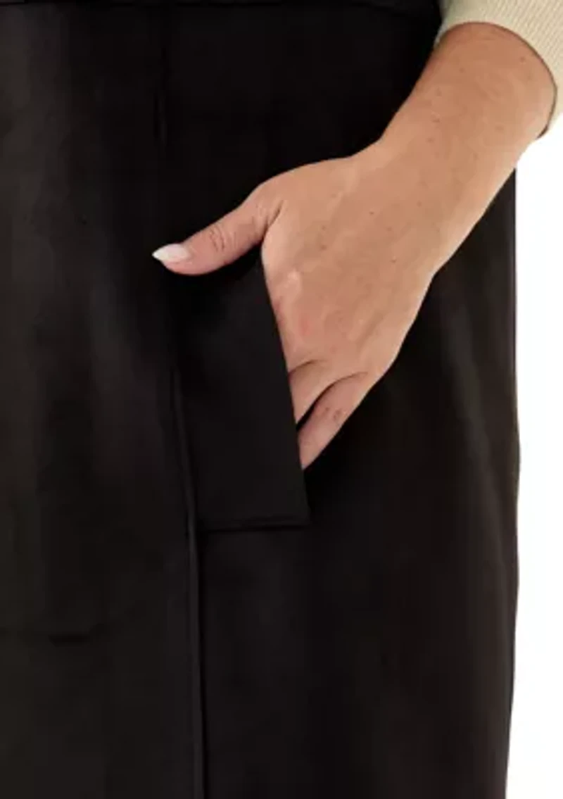 Plus Faux Suede Long Vest