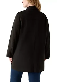 Plus Faux Suede Car Coat