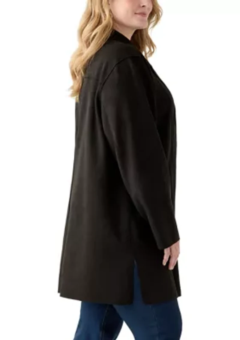 Plus Faux Suede Car Coat