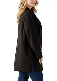 Plus Faux Suede Car Coat