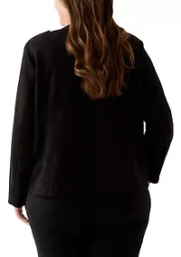 Plus Faux Suede Band Jacket