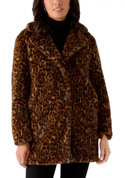 Women's 2 Button Faux Fur Jacket