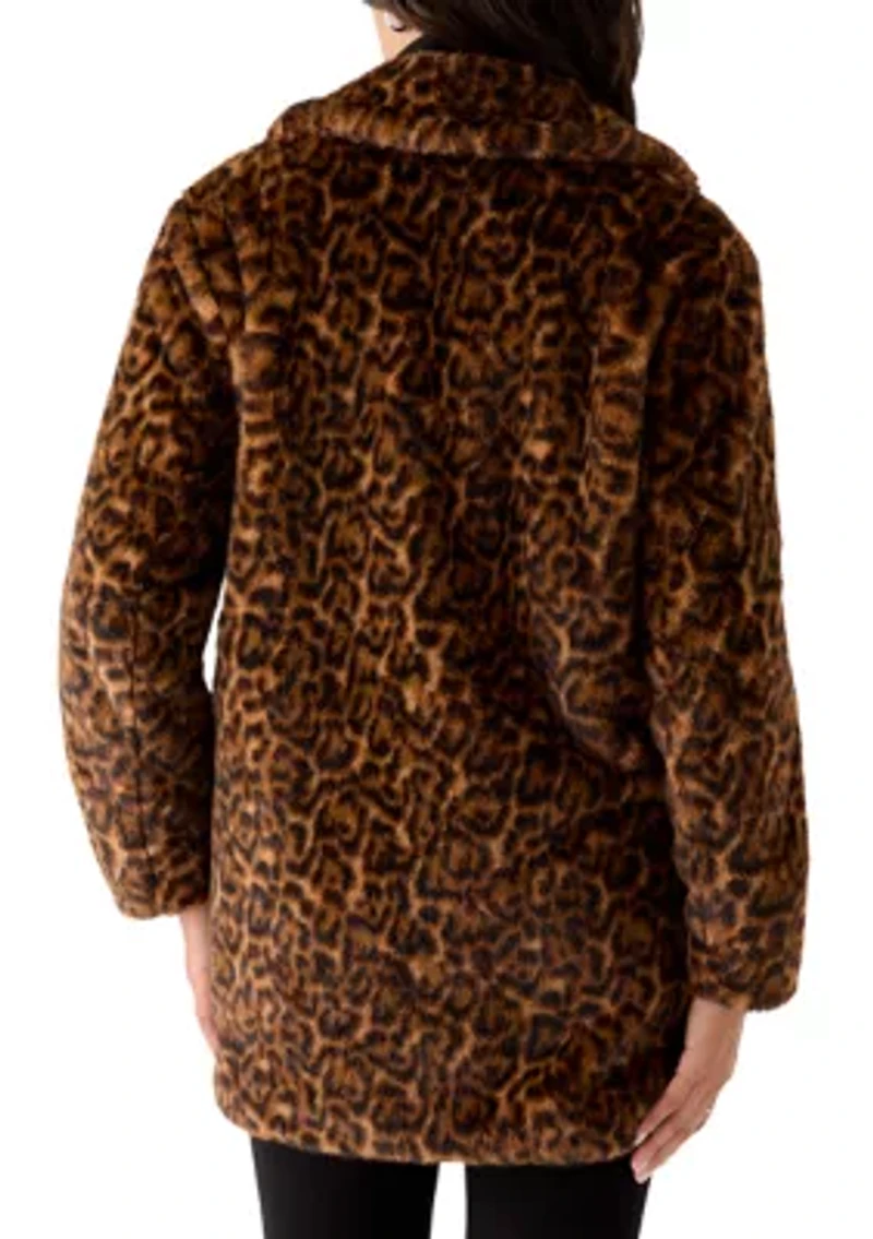 Women's 2 Button Faux Fur Jacket