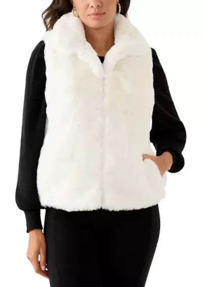 Women's Front Zip Fur Vest