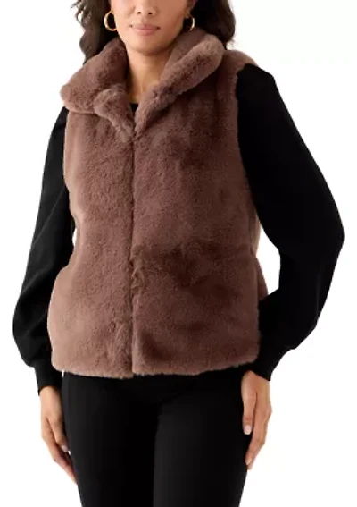 Women's Front Zip Fur Vest