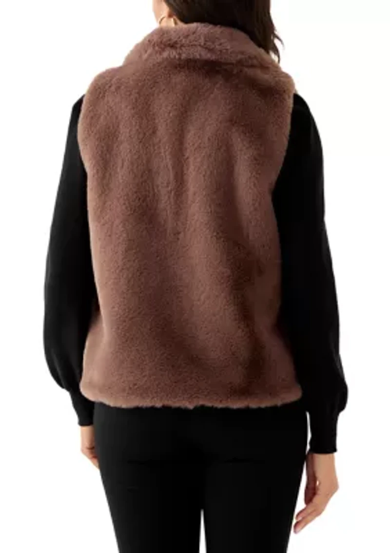 Women's Front Zip Fur Vest