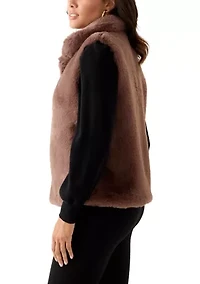Women's Front Zip Fur Vest