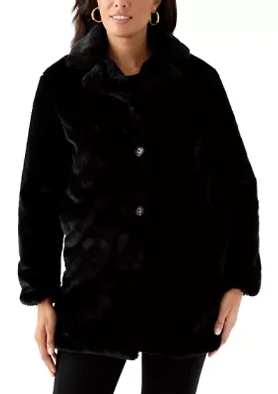 Women's 2 Button Fur Jacket