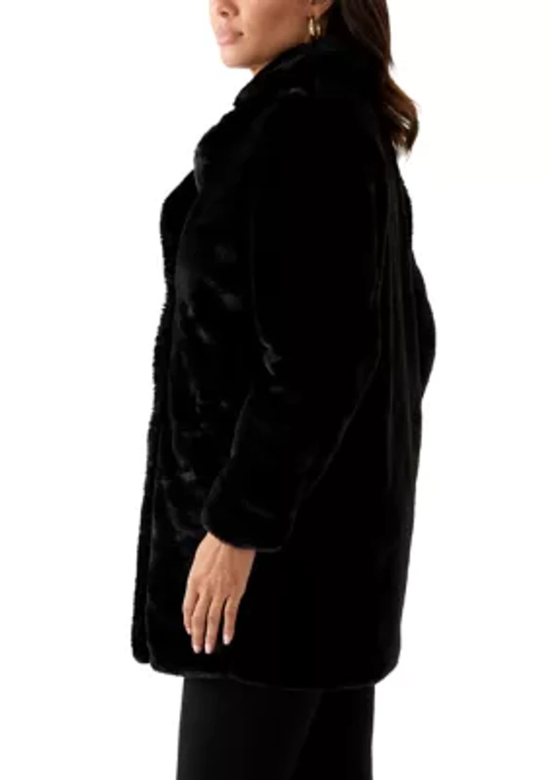 Women's 2 Button Fur Jacket