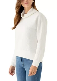 Women's Long Sleeve Quilted Pullover Sweater