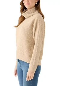 Women's Long Sleeve Quilted Pullover Sweater