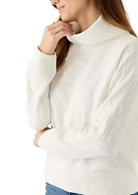 Women's Long Sleeve Quilted Pullover Sweater