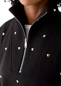 Women's Heart 1/4 Zip Pullover