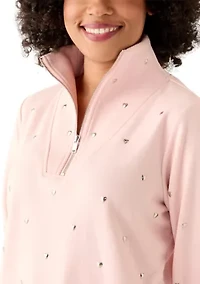 Women's Heart 1/4 Zip Pullover