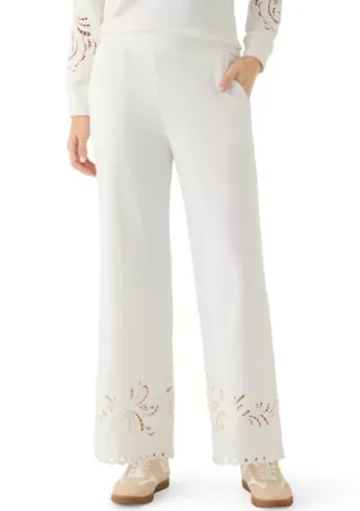 Women's Wide Leg Lace Detail Front Pants