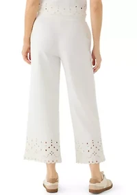 Women's Wide Leg Lace Detail Front Pants