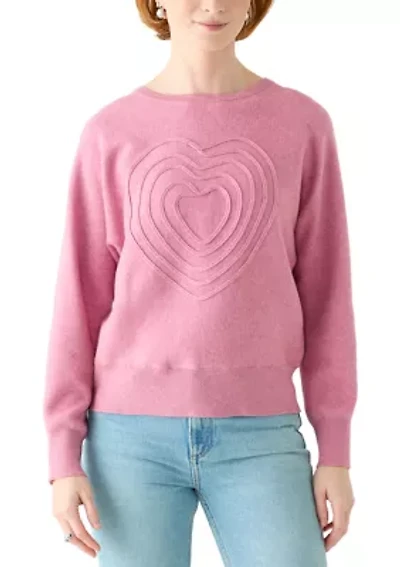 Women's Dolman Heart Crew Neck Sweater