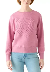 Women's Dolman Heart Crew Neck Sweater