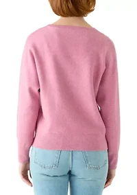 Women's Dolman Heart Crew Neck Sweater