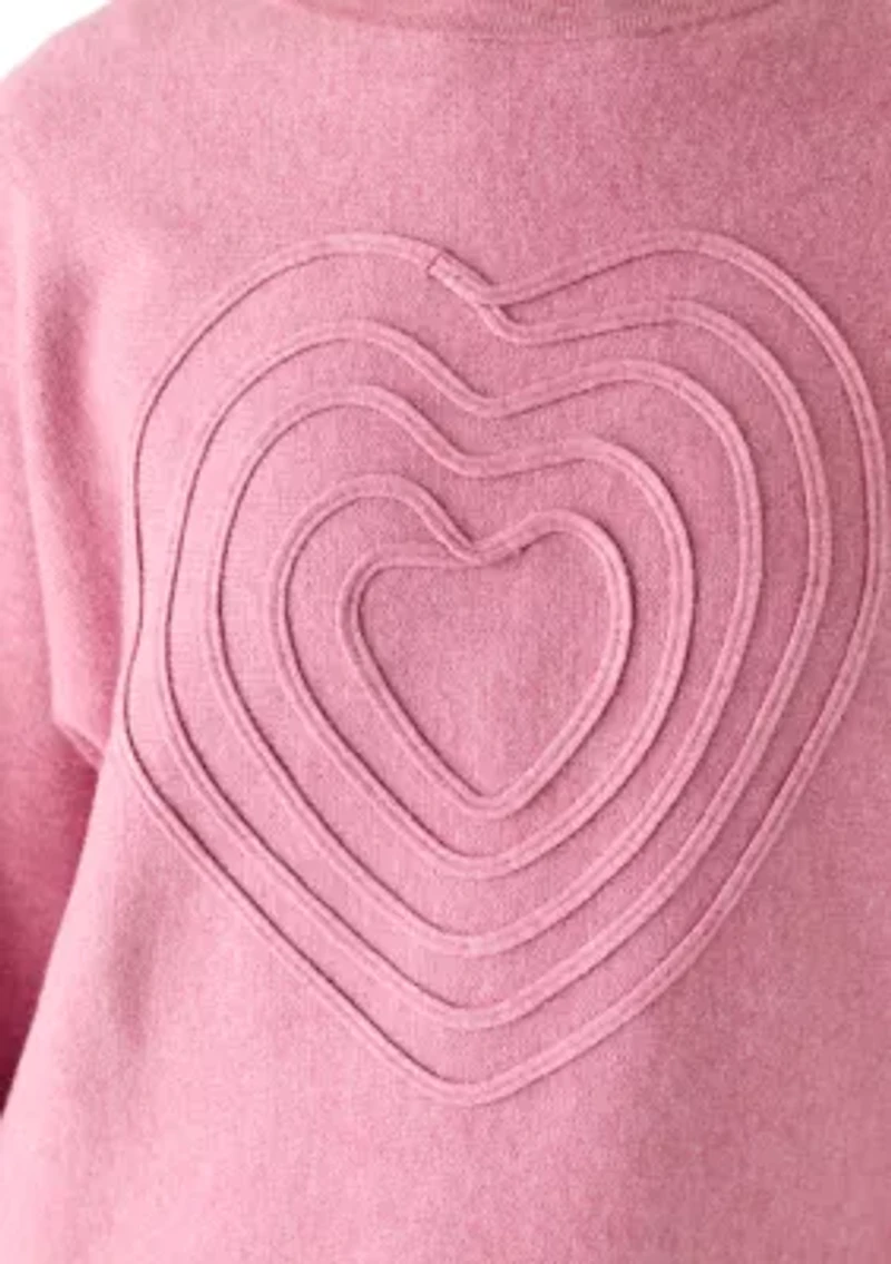 Women's Dolman Heart Crew Neck Sweater