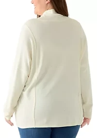 Plus Scrunch Neck Confetti Knit Top