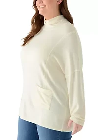 Plus Scrunch Neck Confetti Knit Top