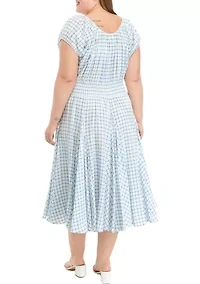 Plus Scoop Neck Dress with Tie Front