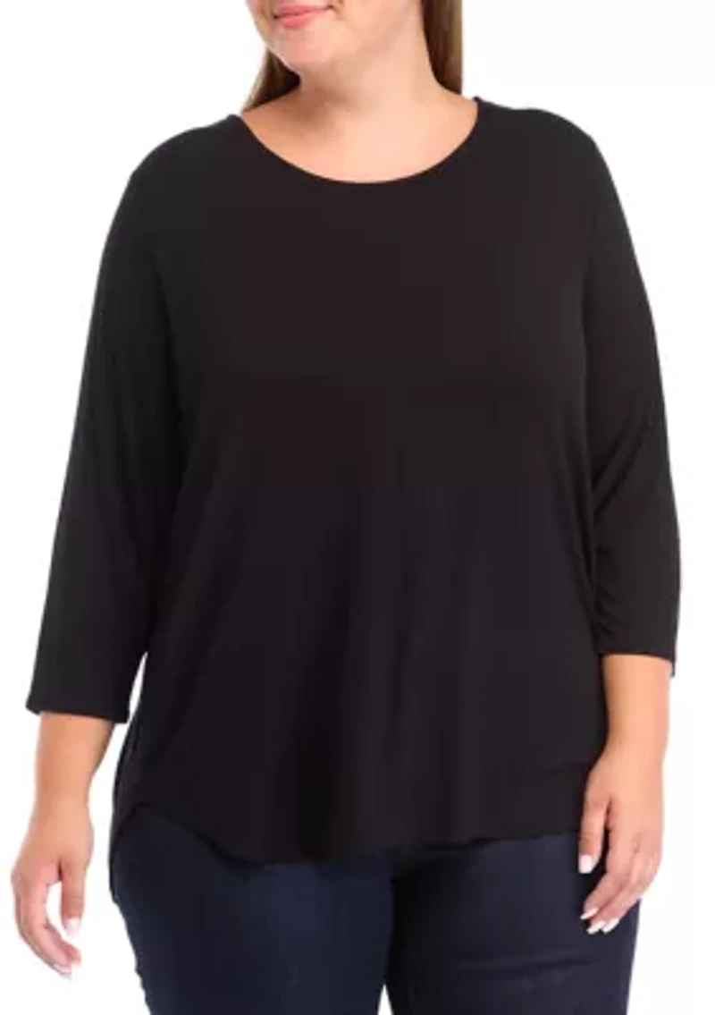 Plus Pleated Back Knit Top