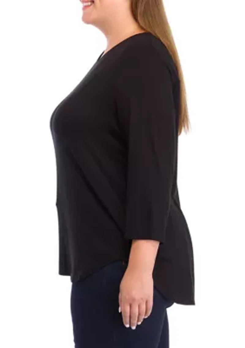 Plus Pleated Back Knit Top