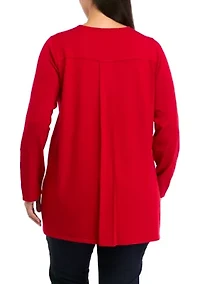 Plus Crew Pleatback Sweater