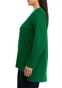 Plus Crew Pleatback Sweater