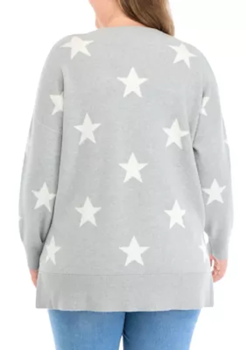 Plus Star Printed Sweater