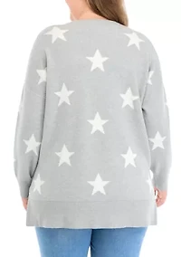 Plus Star Printed Sweater