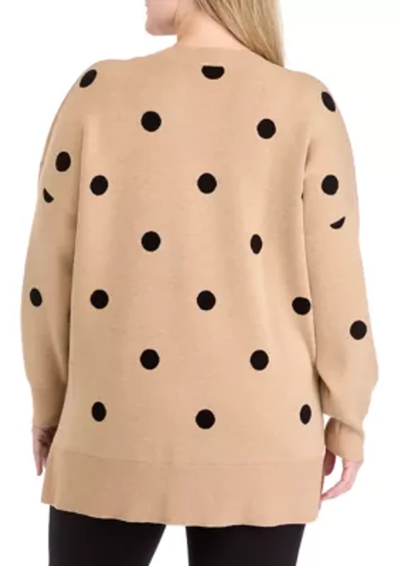 Plus Printed V-Neck Sweater