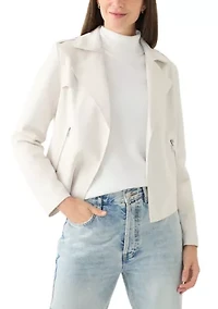 Faux Suede Moto Jacket