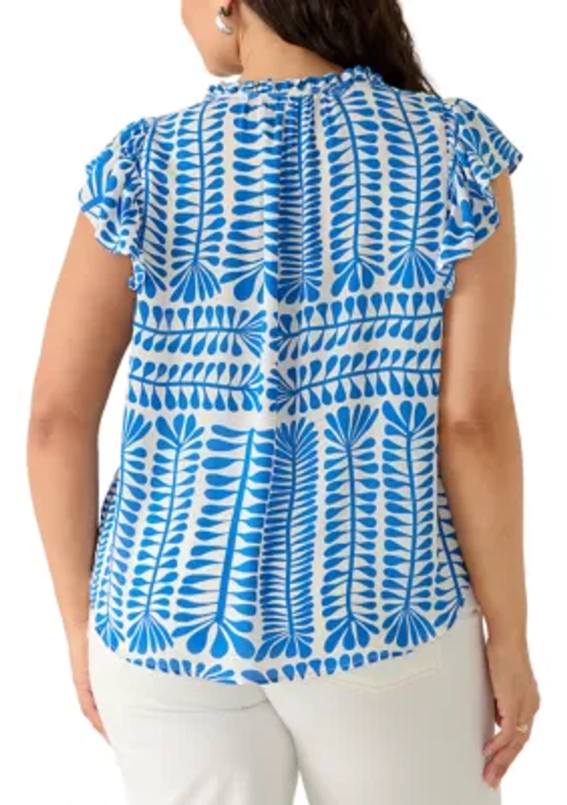 Plus Flutter Sleeve Top