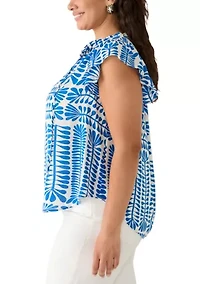 Plus Flutter Sleeve Top