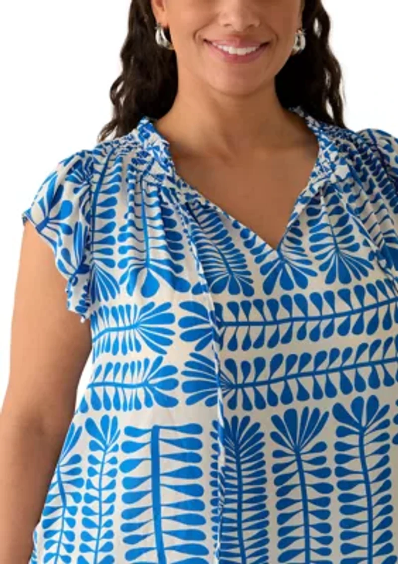 Plus Flutter Sleeve Top