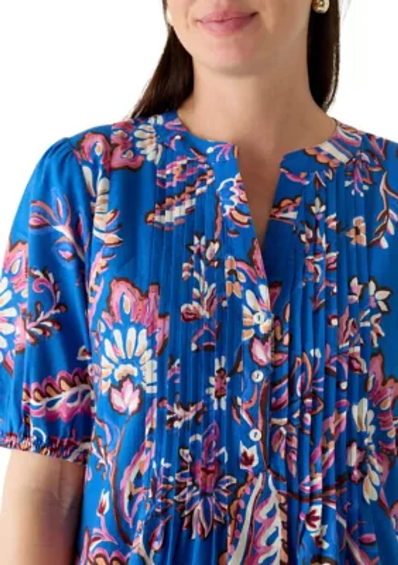 Women's Flounce Hem Paisley Midi Dress