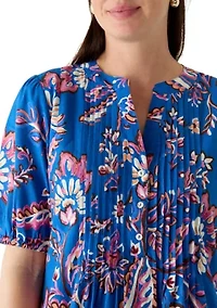 Women's Flounce Hem Paisley Midi Dress