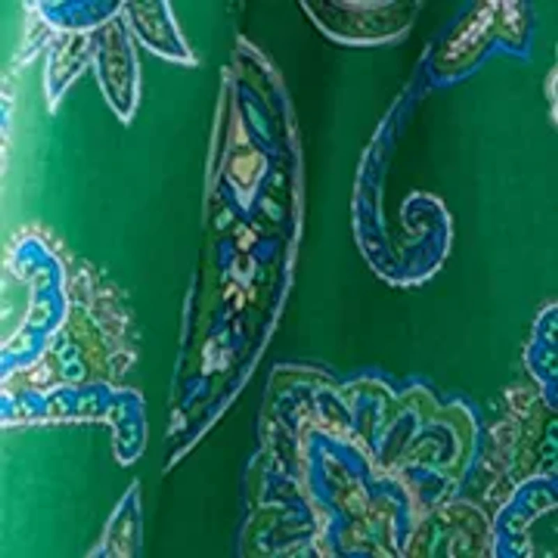 Women's Short Sleeve Smocked Paisley Midi Dress