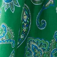 Women's Short Sleeve Smocked Paisley Midi Dress