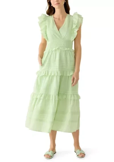Women's Flutter Sleeve Tiered Dress
