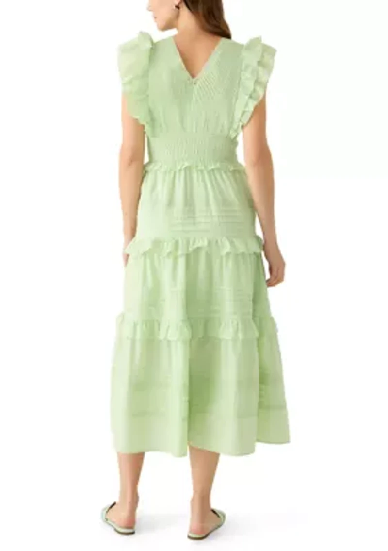 Women's Flutter Sleeve Tiered Dress